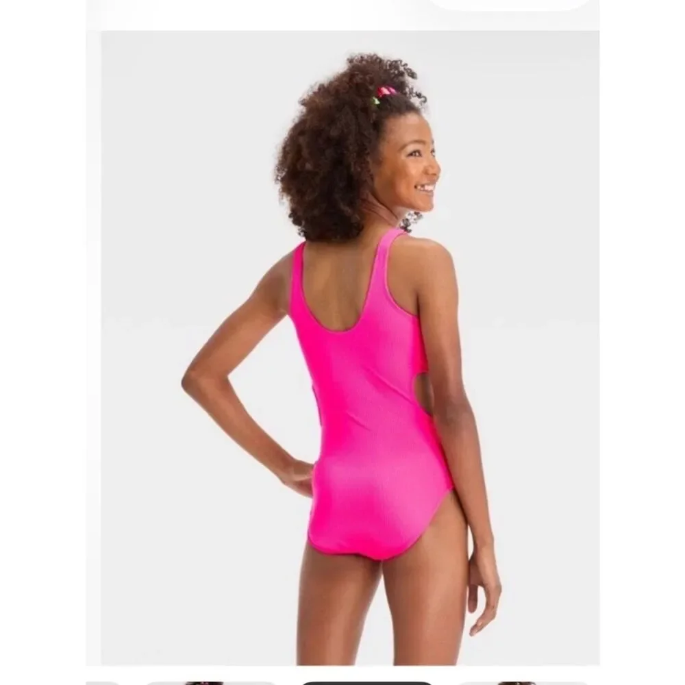 Art Class Hot Pink Swimsuit with Colorful Wrap size S (6/7)